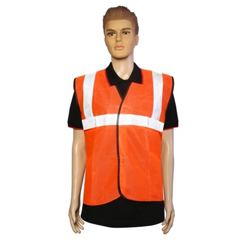Nova Safe Reflective Safety Jacket 2 inch Cloth, Orange, 65 GSM