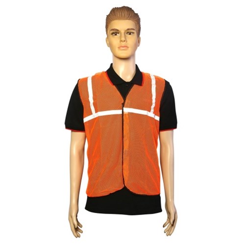 Nova Safe Reflective Safety Jacket 1 inch Net, Orange, 65 GSM
