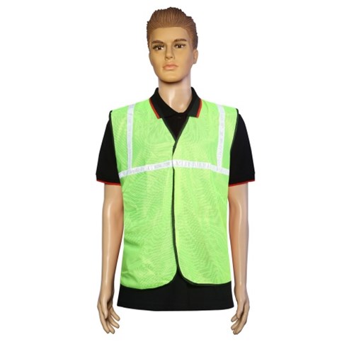 Nova Safe Reflective Safety Jacket 2 inch Net, Green, 65 GSM