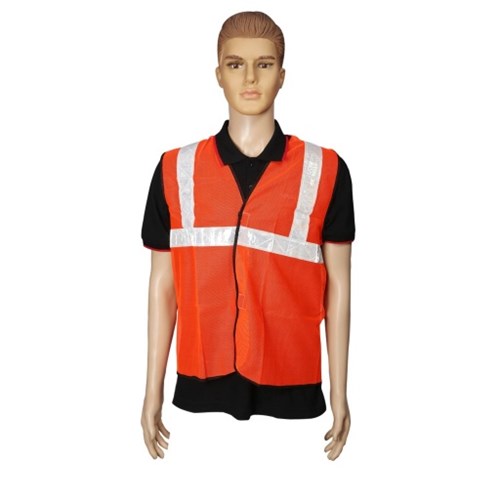 Nova Safe Reflective Safety Jacket 2 inch Net, Orange, 65 GSM