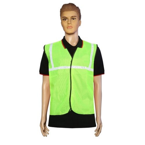 Nova Safe Reflective Safety Jacket 1 inch Cloth, Green, 65 GSM